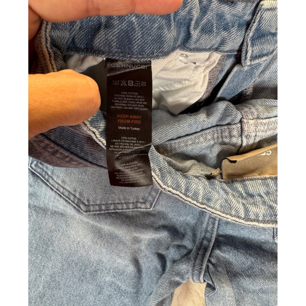 Cernucci Mens Light Wash Blue Straight Leg Relaxed Fit Baggy Denim Jeans Size 30 - Picture 9 of 11